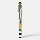 Bloemen op zwart-witte strepen gepersonaliseerd Case-Mate iPhone case (Achterkant / Links)