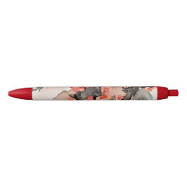 Bloemen op zwart zwarte inkt pen