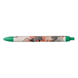 Bloemen op zwart zwarte inkt pen