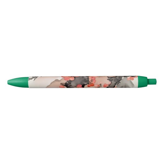 Bloemen op zwart zwarte inkt pen (Voorkant)