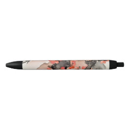 Bloemen op zwart zwarte inkt pen