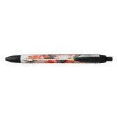 Bloemen op zwart zwarte inkt pen (Achterkant)