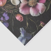 Bloemen op zwarte achtergrond Meubilair Decoupage Tissuepapier (Detail)