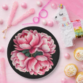 Bloemen op zwarte achtergrond Papier Bord (Feest)