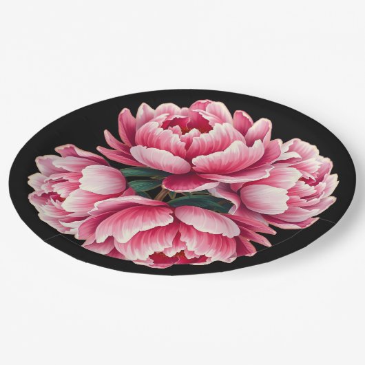 Bloemen op zwarte achtergrond Papier Bord (Gekanteld)