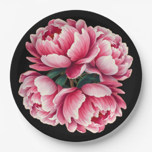 Bloemen op zwarte achtergrond Papier Bord