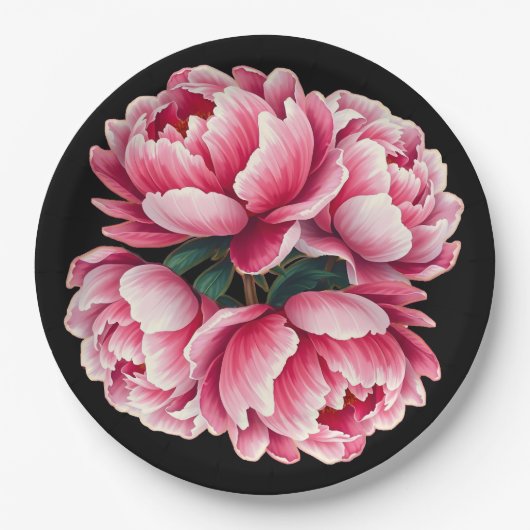 Bloemen op zwarte achtergrond Papier Bord (Voorkant)