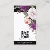  Bloemen op Zwarte Oorbel Sieraden QR Code Visitekaartje (Achterkant)