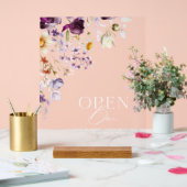 Bloemen Open Bar Acryl Teken Bord (Huwelijk)
