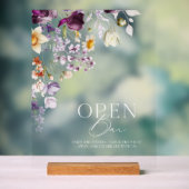 Bloemen Open Bar Acryl Teken Bord (Neutraal)