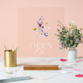 Bloemen Open Bar Acryl Teken Bord (Huwelijk)