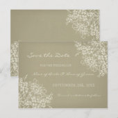 Bloemen Opslaan van de datum bruiloft Briefkaarte Aankondigingskaart (Voorkant / Achterkant)