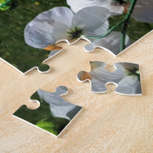 Bloemen oranje en witte puzzel (Zijkant)