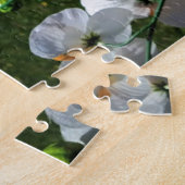 Bloemen oranje en witte puzzel legpuzzel (Zijkant)