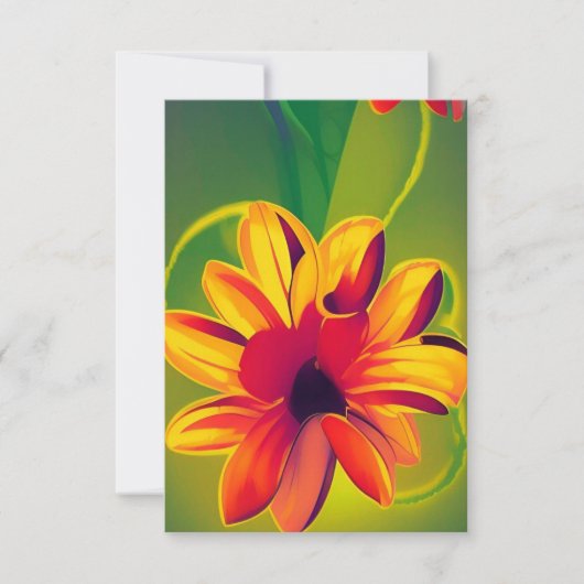 Bloemen oranje gouden groene katten bedankkaart (Voorkant)