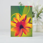 Bloemen oranje gouden groene katten bedankkaart (Staand voorkant)