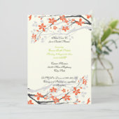 Bloemen oranje kalk groene bruine doucheuitnodigin kaart (Staand voorkant)