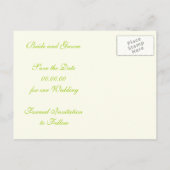 Bloemen oranje limoen groene bruiloft Save the Dat Aankondigingskaart (Achterkant)