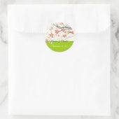 Bloemen oranje limoen groene bruiloft Save the Dat Ronde Sticker (Tas)