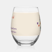 Bloemen oranje paarse vrouw jubileum cadeau wijnglas zonder voet (Links)