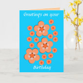 Bloemen Oranje verjaardagskaarten Kaart (Gele Bloem)