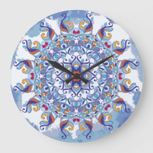 Bloemen ornament, artistiek ontwerp. grote klok