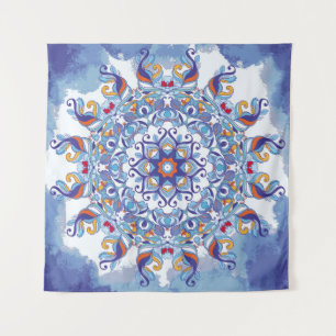 Bloemen ornament, artistiek ontwerp. wandkleed