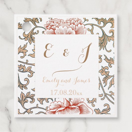  Bloemen Ornament Bruiloft Bedankjes Labels (Voorkant)