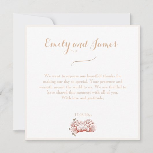  Bloemen Ornament Bruiloft Bedankkaart (Voorkant)