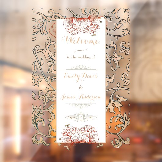  Bloemen Ornament Bruiloft Intrekbare Banner Raamsticker (Vel 2)