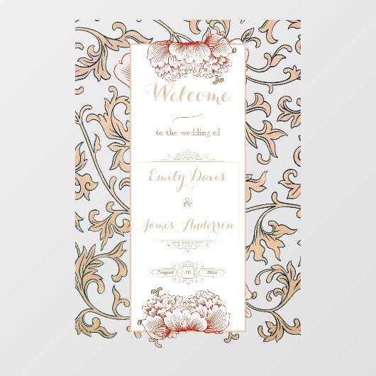  Bloemen Ornament Bruiloft Intrekbare Banner Raamsticker (Vel)