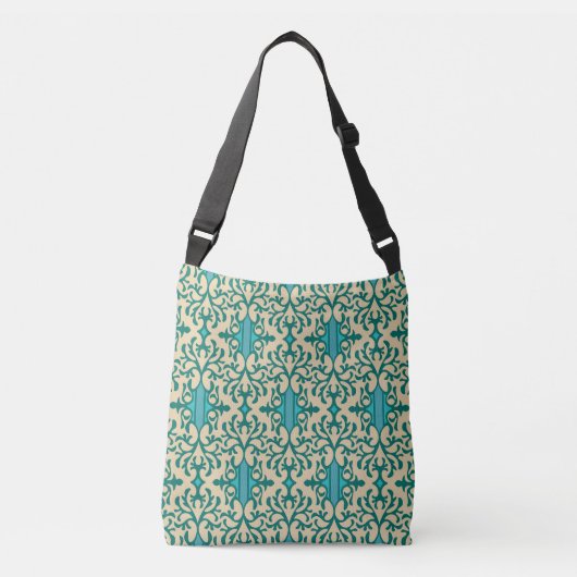 Bloemen Ornament: Modieus Modern Naadloos Crossbody Tas (Voorkant)