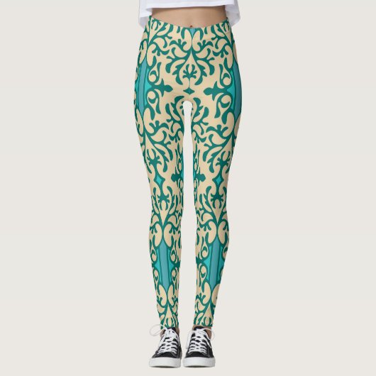 Bloemen Ornament: Modieus Modern Naadloos Leggings (Voorkant)