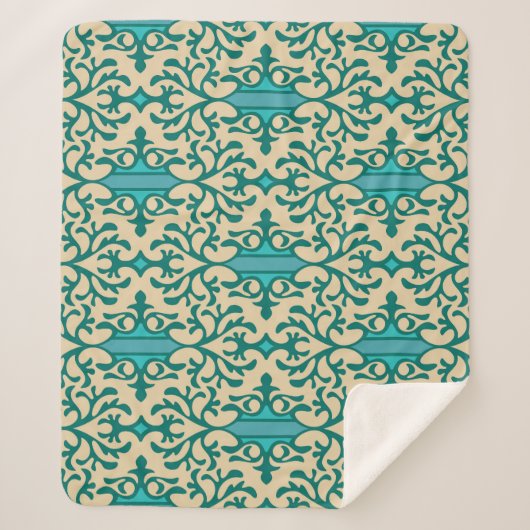 Bloemen Ornament: Modieus Modern Naadloos Sherpa Deken (Voorkant)