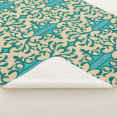 Bloemen Ornament: Modieus Modern Naadloos Sherpa Deken (3/4)