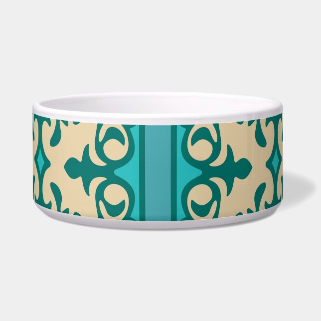 Bloemen Ornament: Modieus Modern Naadloos Voerbakje (Voorkant)