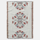 Bloemen Ornament Patroon Gooi Deken (Voorkant Verticaal)
