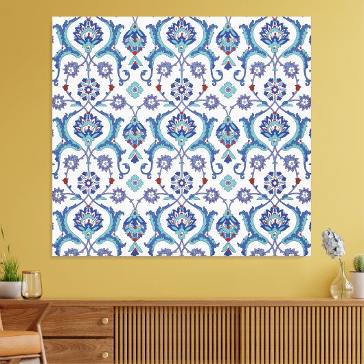 Bloemen Ornament: Traditioneel Arabisch patroon. Canvas Afdruk (Insitu (Woonkamer))