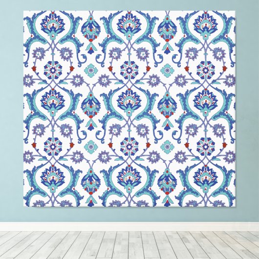 Bloemen Ornament: Traditioneel Arabisch patroon. Canvas Afdruk (Insitu (Houten vloer))