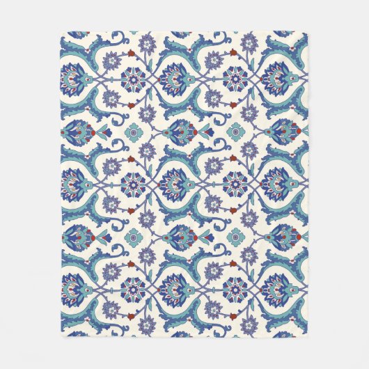 Bloemen Ornament: Traditioneel Arabisch patroon. Fleece Deken (Voorkant)
