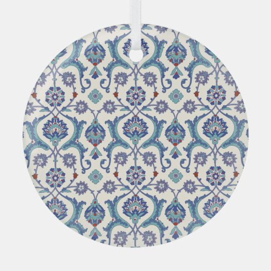 Bloemen Ornament: Traditioneel Arabisch patroon. Glas Ornament (Voorkant)