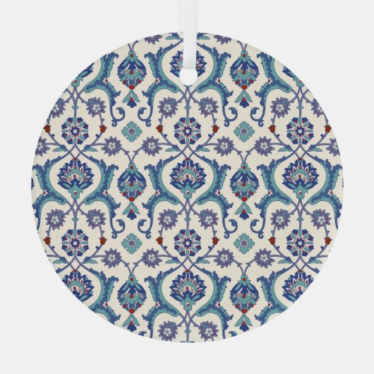 Bloemen Ornament: Traditioneel Arabisch patroon. Glas Ornament (Achterkant)