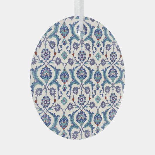 Bloemen Ornament: Traditioneel Arabisch patroon. Glas Ornament (Voorkant Rechts)