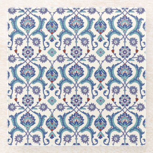 Bloemen Ornament: Traditioneel Arabisch patroon. Glazen Onderzetter (Voorkant)