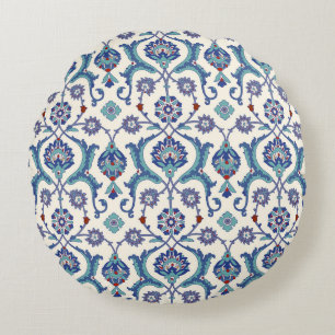 Bloemen Ornament: Traditioneel Arabisch patroon. Rond Kussen