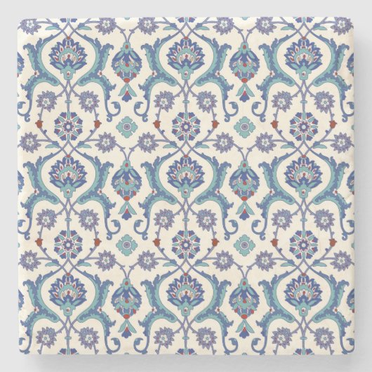 Bloemen Ornament: Traditioneel Arabisch patroon. Stenen Onderzetter (Voorkant)