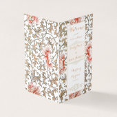 Bloemen Ornament Trouwprogramma Kaart (Buitenkant)