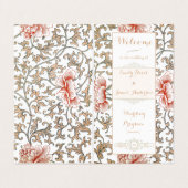  Bloemen Ornament Trouwprogramma Kaart (Buitenkant ongevouwen)