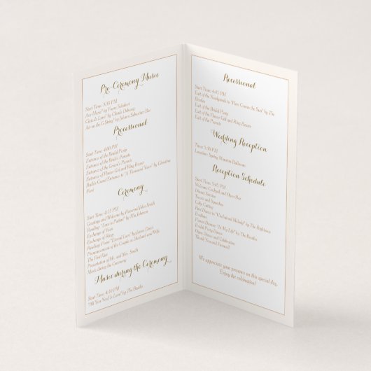  Bloemen Ornament Trouwprogramma Kaart (Binnen)