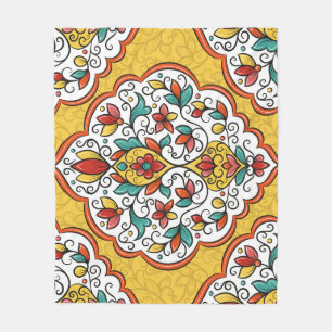 Bloemen Ornament: Turks-Indische motieven. Fleece Deken